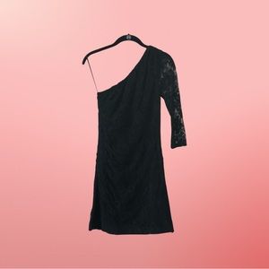 EXPRESS Lace, One-Sleeved Mini Dress